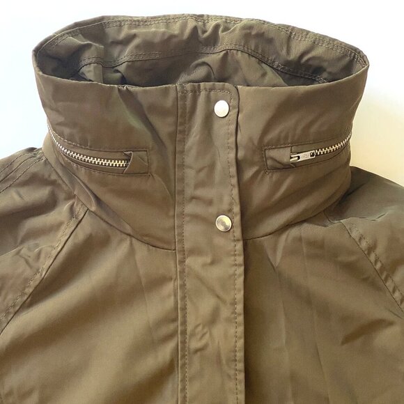 Abercrombie & Fitch Womens Jacket Size S Hood Zip Up Water Wind Resistant Olive - Picture 6 of 16
